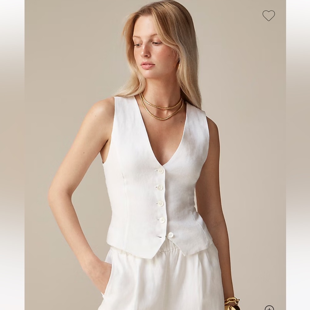 J Crew slim-fit linen vest size medium. NWT!